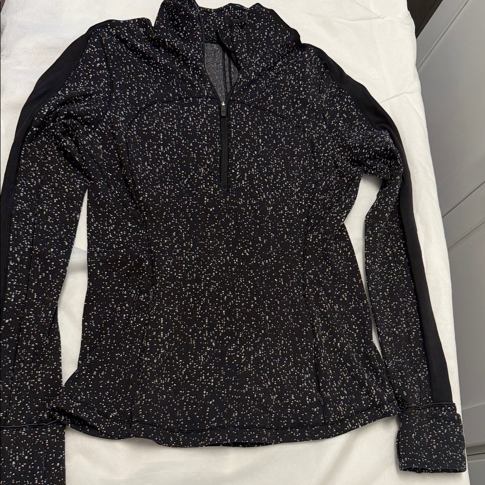 lululemon athletica Black Speckled Half-Zip Pullover